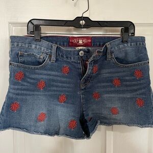Lucky Brand Women's Denim Shorts with Red Accents